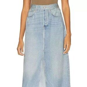 $275 Rag & Bone Liquid Miramar Midi Skirt Blue Liquid Size 27
